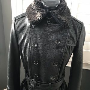 Burberry Brit Leather Trench Lamb Shearling